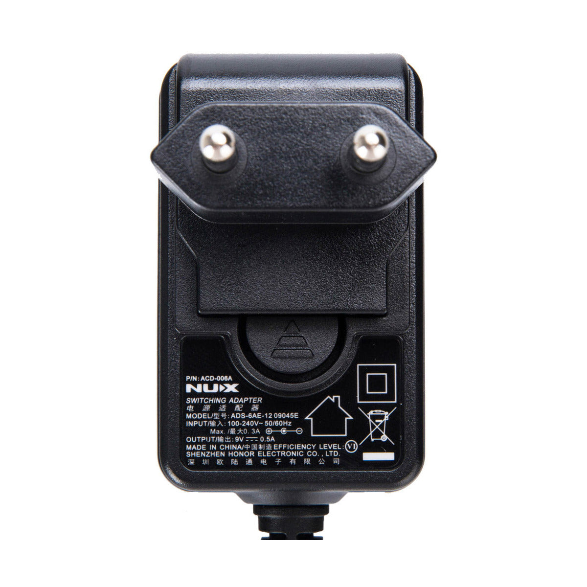 NUX ACD-006A 9V DC Power Supply – 500mA Center-Negative