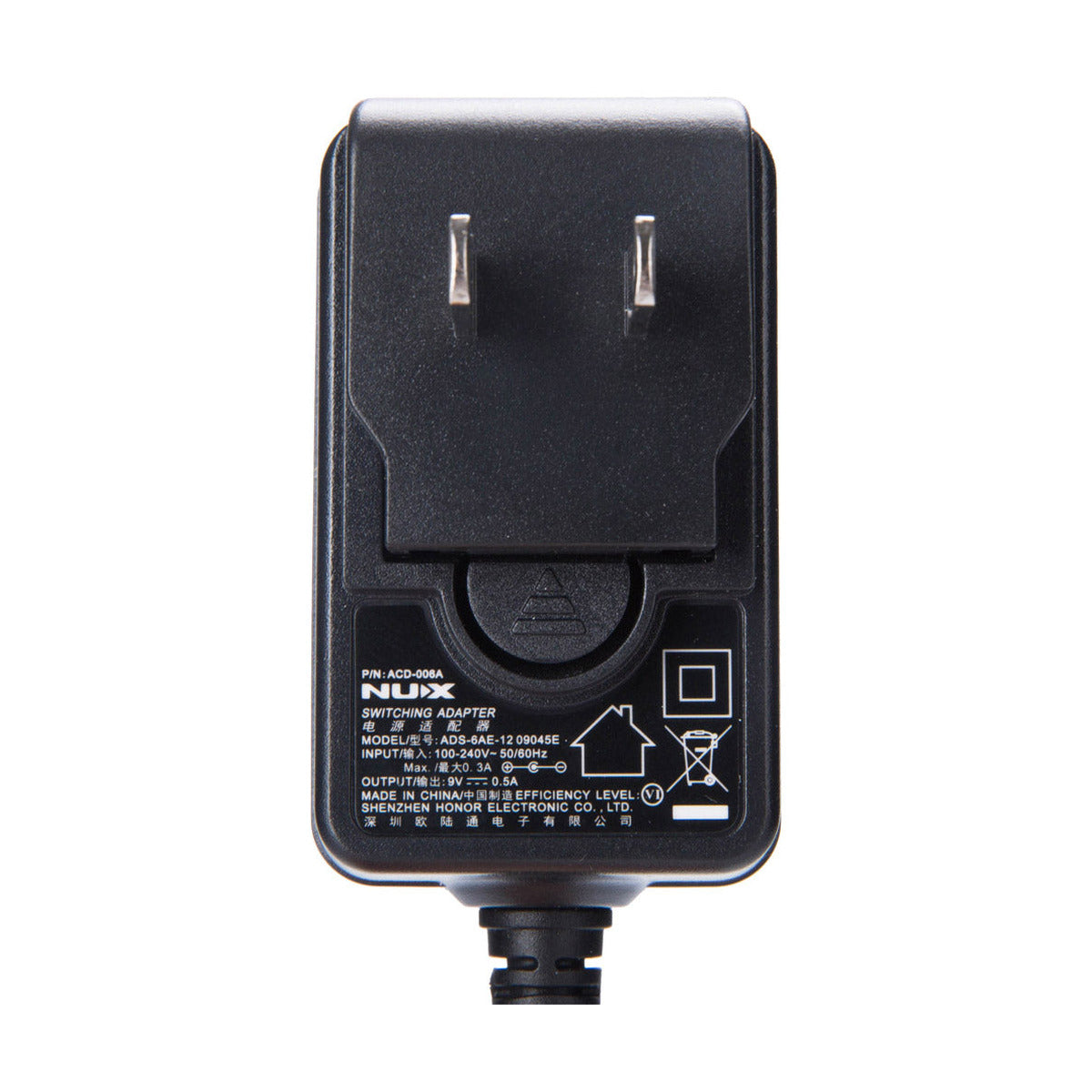 NUX ACD-006A 9V DC Power Supply – 500mA Center-Negative