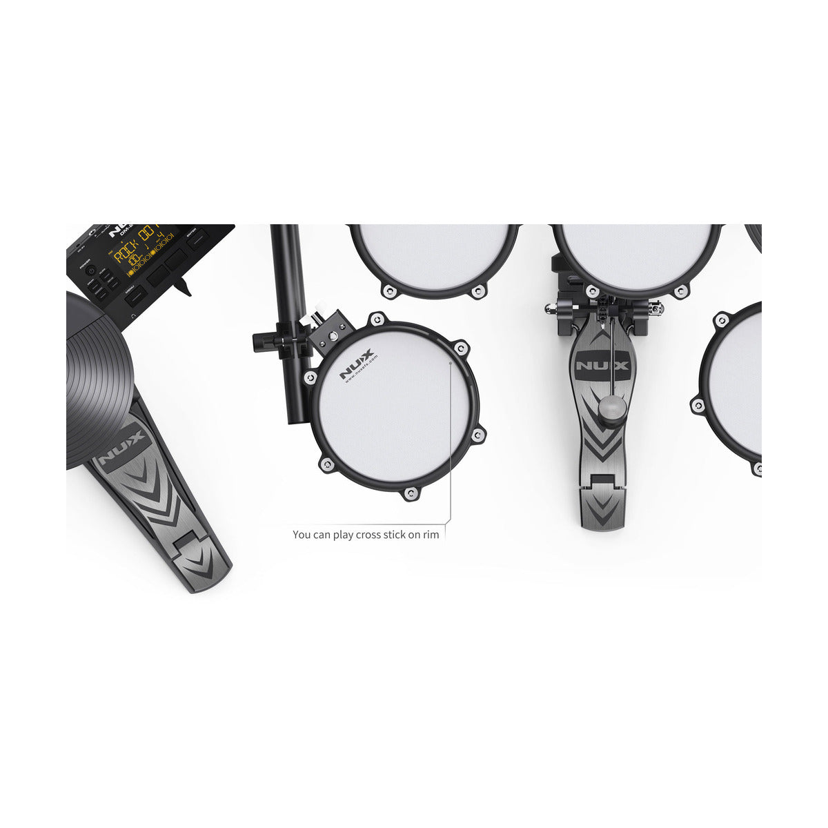 NUX DM-210 Electronic Drum Kit – All Mesh Head Digital Drum Set — official NUX photo 8