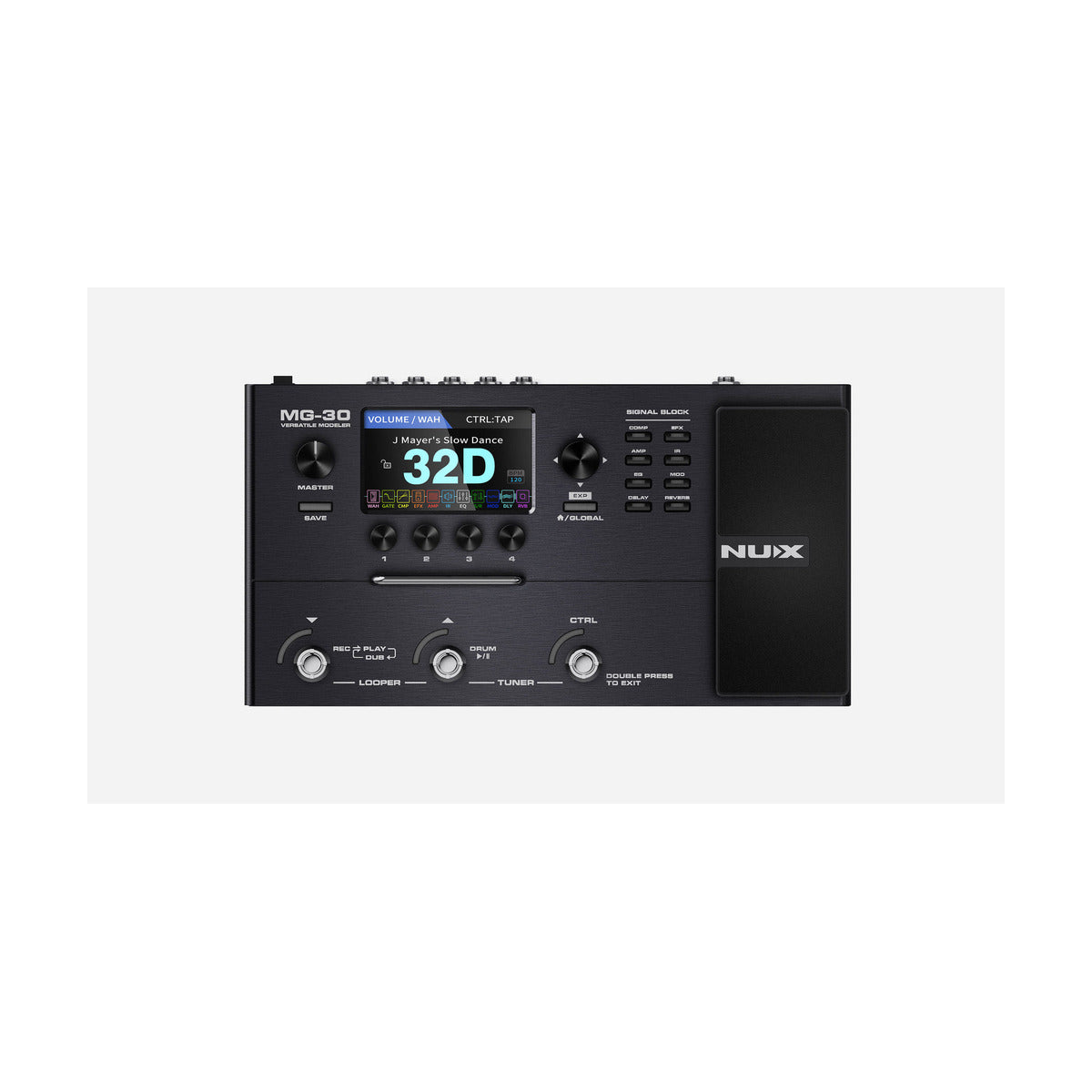 NUX MG-30 Multi Effects Pedal – Amp Modelling Guitar Processor with IR Loader & USB Interface — official NUX photo 1
