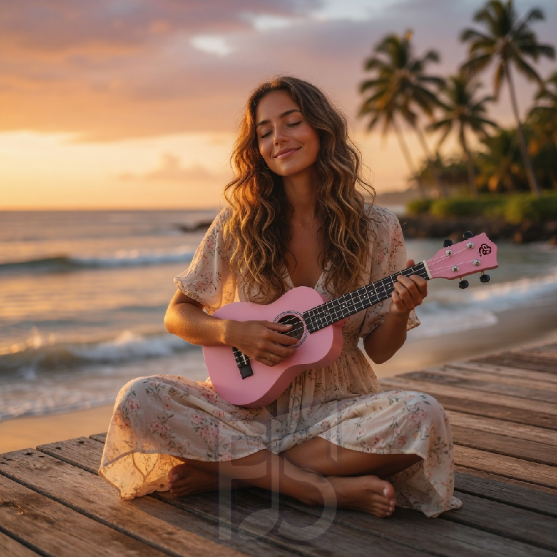 Pala 21" Pink Ukulele – Soprano Beginner Ukulele, Lightweight & Easy to Play