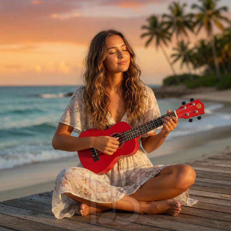 Pala 21" Soprano Ukulele Red – Beginner Acoustic Ukulele, Bright Tone & Portable