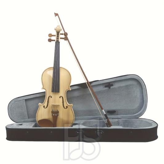 4/4 Full Size Violin Outfit – Natural Finish Spruce & Maple with Bow and Case