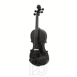 4/4 Full Size Black Violin Outfit – High Gloss Sparkle Finish with Bow and Case