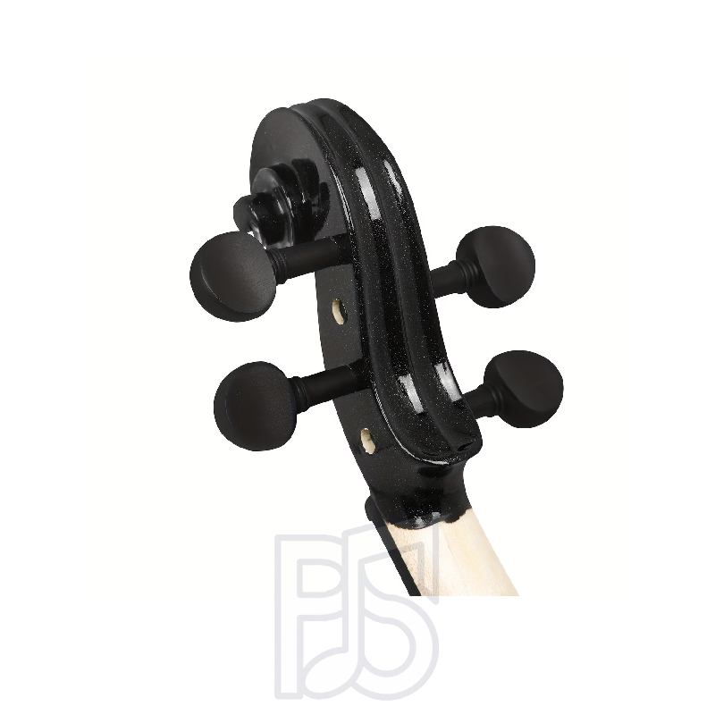 4/4 Full Size Black Violin Outfit – High Gloss Sparkle Finish with Bow and Case