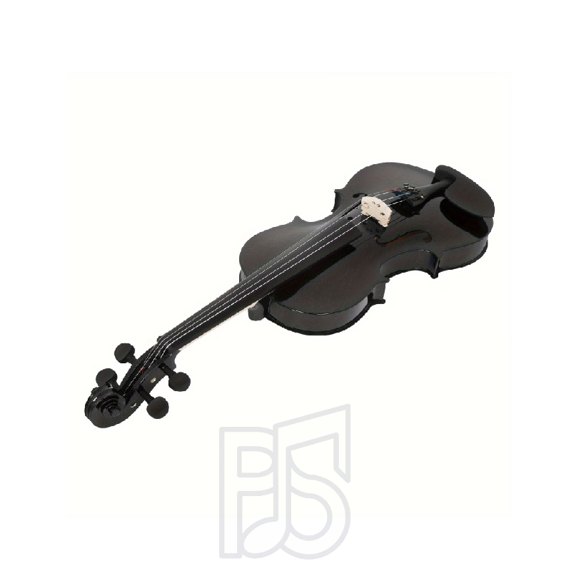 4/4 Full Size Black Violin Outfit – High Gloss Sparkle Finish with Bow and Case