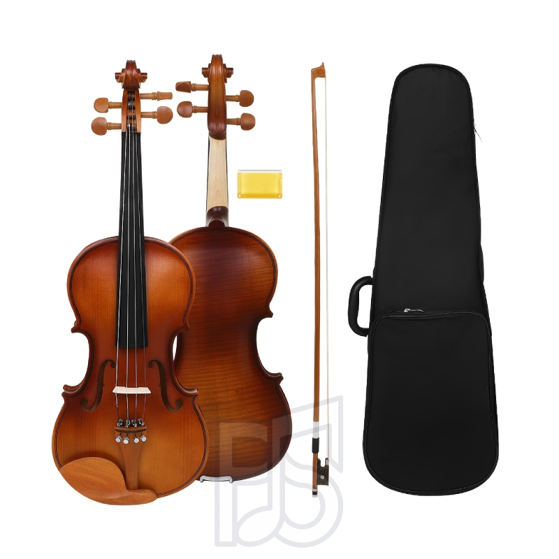 AV-213 4/4 Full Size Violin Outfit – Satin Finish with Laminate Spruce Top & Jujube Wood Fittings