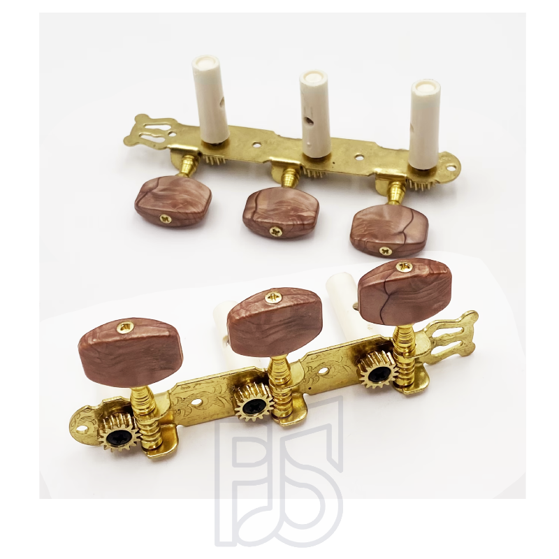 Gold Classical Guitar Machine Heads – Agate Button Acoustic Guitar Tuning Peg Set