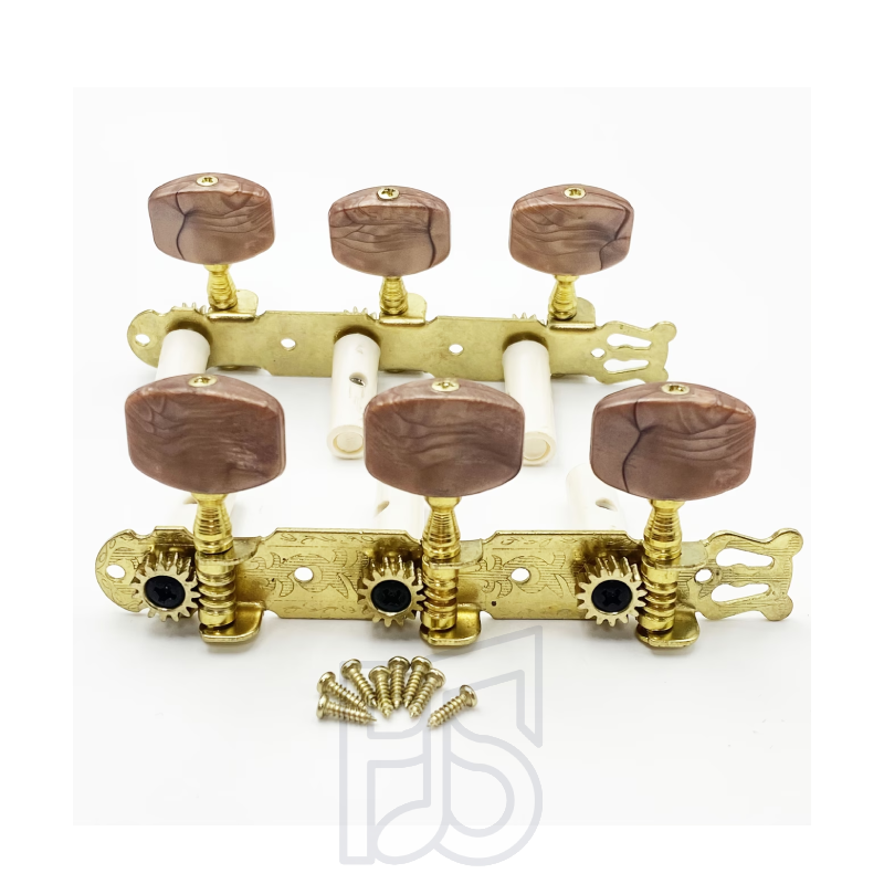 Gold Classical Guitar Machine Heads – Agate Button Acoustic Guitar Tuning Peg Set