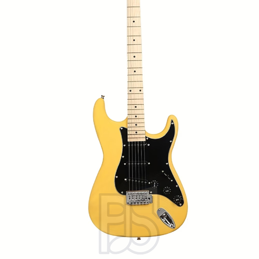 IRIN Strat Style Electric Guitar – 3 Single Coil Pickups - Yellow with Black Pick Guard