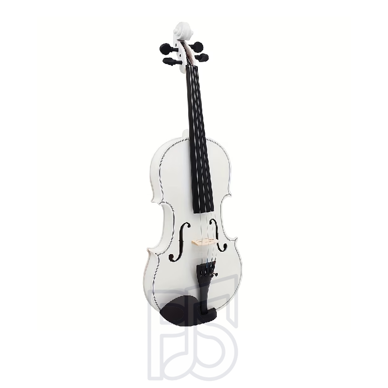 MBAT White Violin Outfit 4/4 Full Size – Basswood Student Violin Set with Bow, Case & Accessories