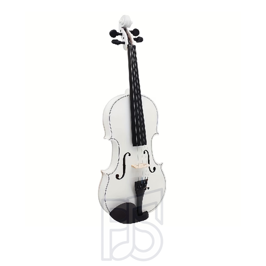 MBAT White Violin Outfit 4/4 Full Size – Basswood Student Violin Set with Bow, Case & Accessories
