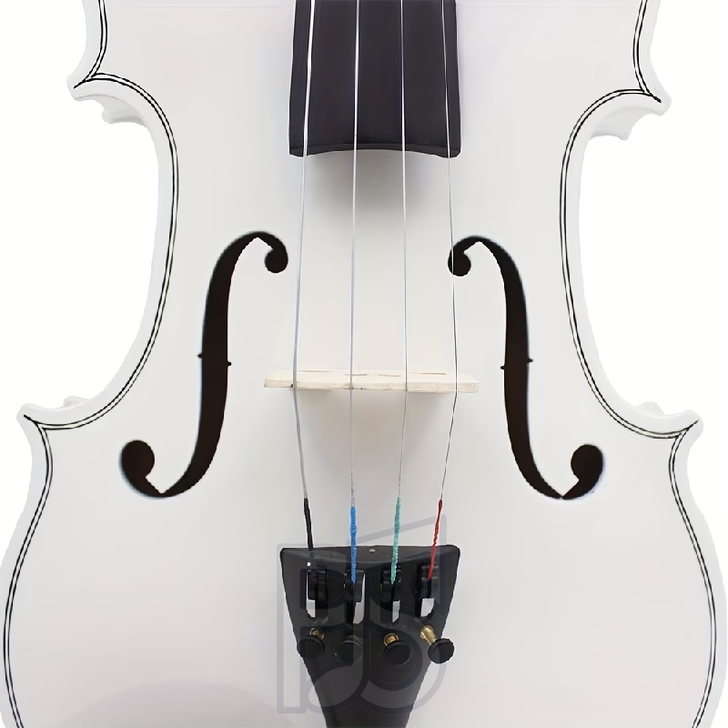 MBAT White Violin Outfit 4/4 Full Size – Basswood Student Violin Set with Bow, Case & Accessories