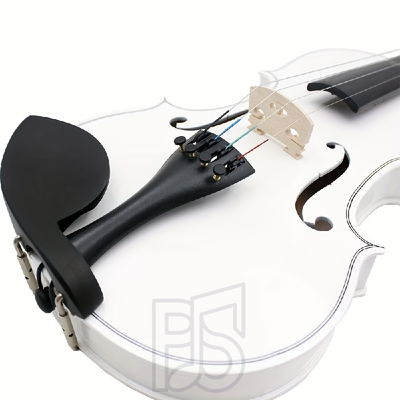 MBAT White Violin Outfit 4/4 Full Size – Basswood Student Violin Set with Bow, Case & Accessories