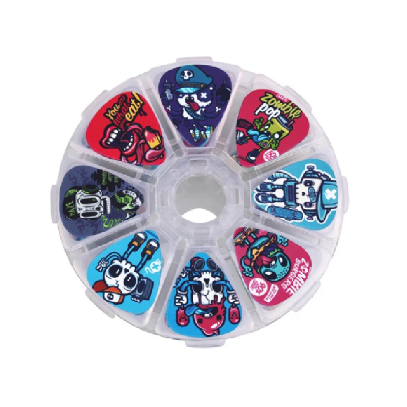 Guitar Picks 50 Pack Mixed Thickness 0.46mm 0.71mm 1.0mm with Storage Box for Acoustic Guitar and Ukulele