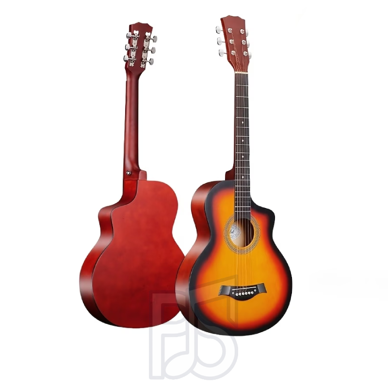 JF 38 Inch Acoustic Guitar – Barrel Shape Cutaway Wooden Guitar Package