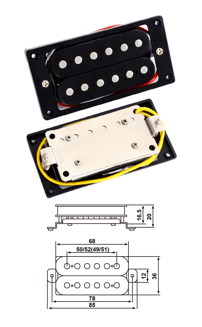 Holmer P – Up for Electric Guitar – Black – Bridge+Neck(Set of 2)