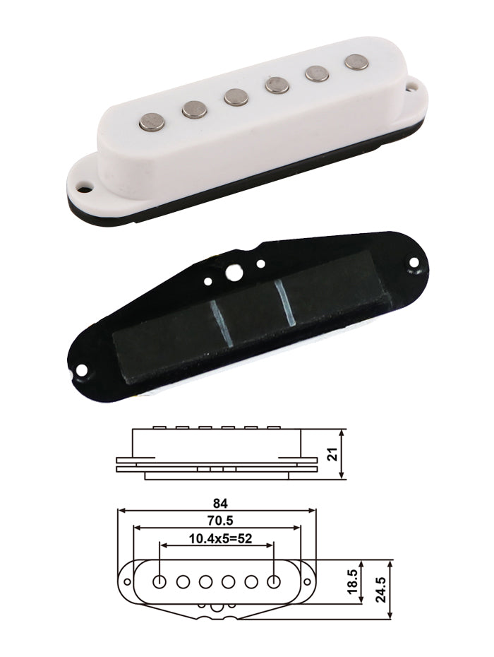 Holmer PickUps for Electric Guitar – White – Bridge, Middle and neck (Set of 3)