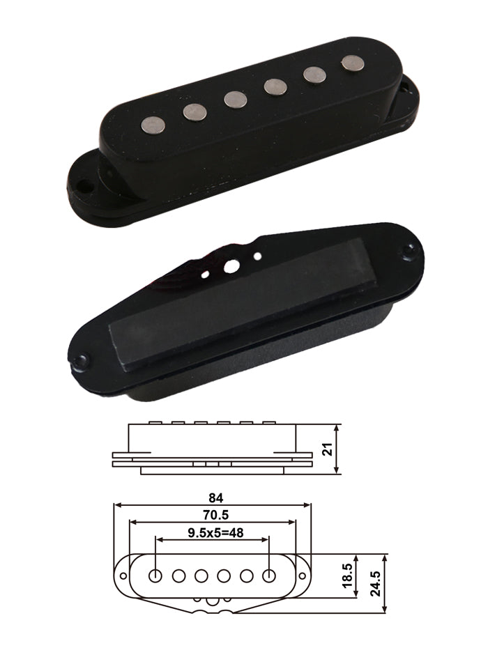 Holmer PickUp for Electric Guitar – Black – Bridge, Middle and neck (Set of 3)