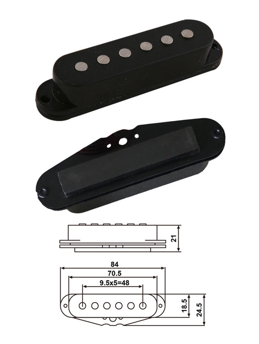 Holmer PickUp for Electric Guitar – Black – Bridge, Middle and neck (Set of 3)