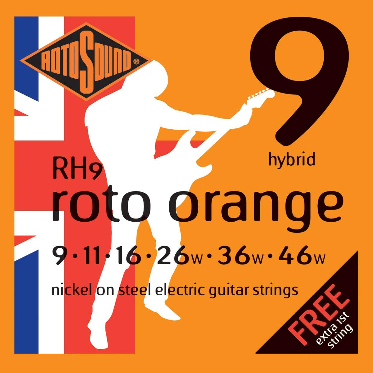 Rotosound Electric Guitar Strings – Nickel on Steel – Gauge 9-46