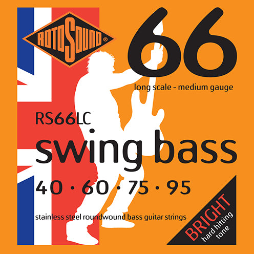 Rotosound Swing Bass Strings–Stainless Steel Roundwound – Gauge 40-95 4String