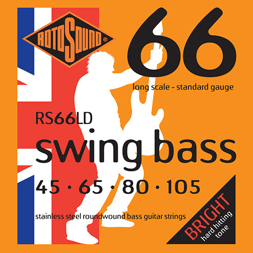 Rotosound Swing Bass Strings–Stainless Steel Roundwound – Gauge 45-105 4String