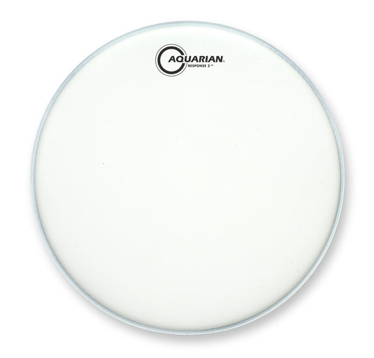 Aquarian 13" Response 2 White 7/7 Texture Coated Snare Drum Batter with Power Dot
