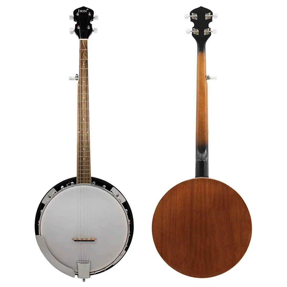 IRIN 5 String Banjo 22 Fret Sapele Body Rosewood Fingerboard with Carry Bag Beginner Friendly