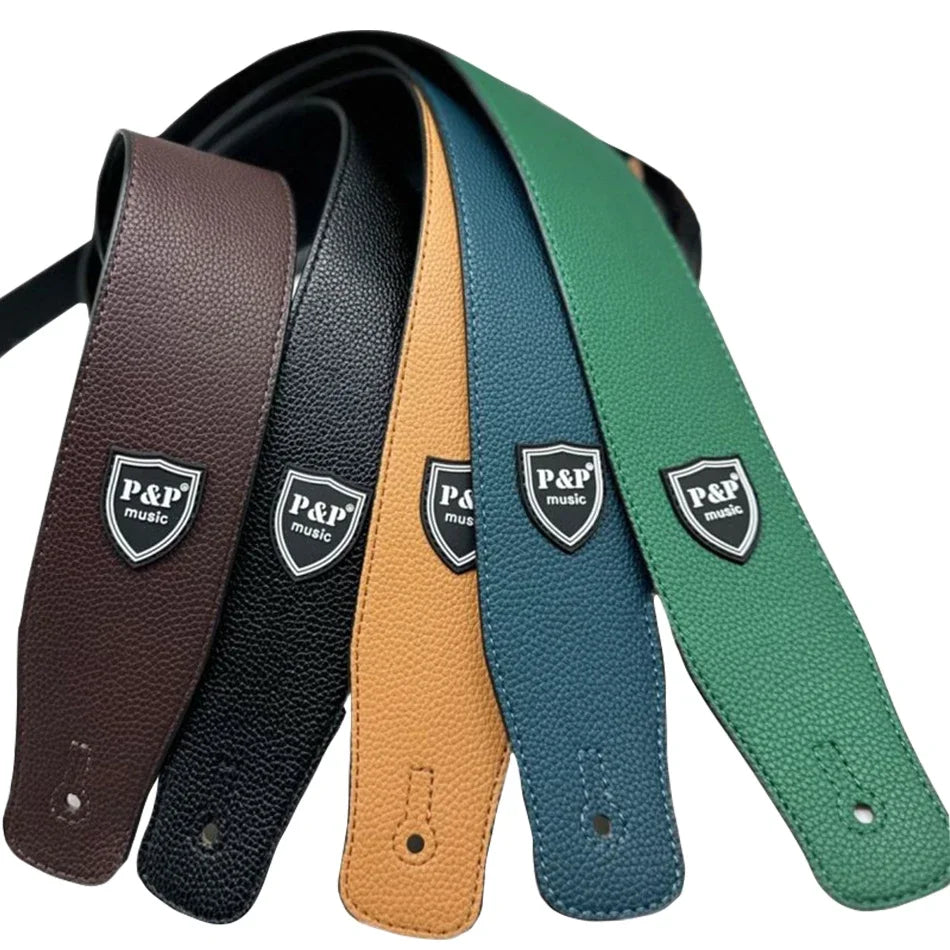 P&P 2.5 Inch PU Leather Guitar Strap – Adjustable Soft Guitar & Bass Strap