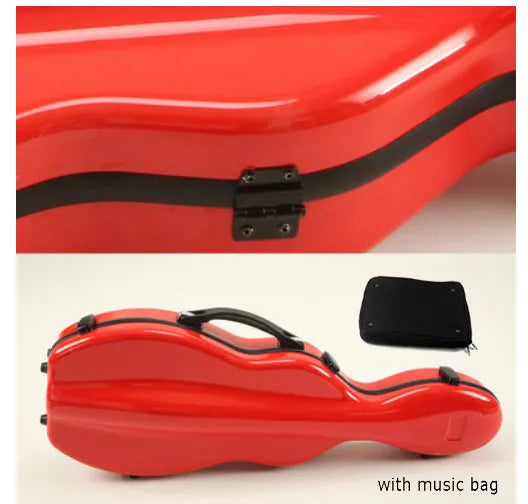 Shaped Fibreglass Violin Case 4/4 & 3/4 Shaped Hard Case Lightweight Lockable with Double Shoulder Straps