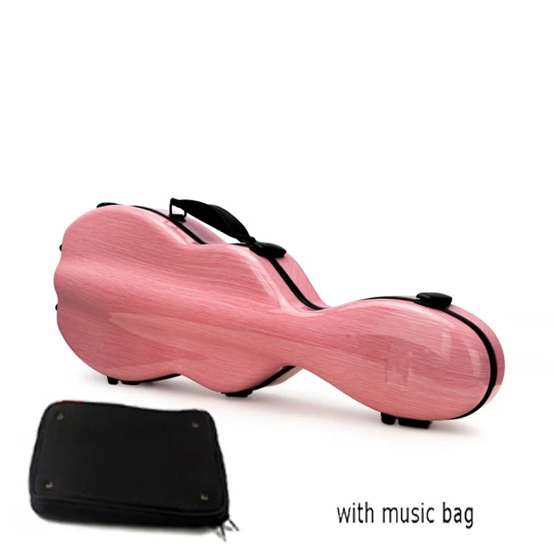 Shaped Fibreglass Violin Case 4/4 & 3/4 Shaped Hard Case Lightweight Lockable with Double Shoulder Straps