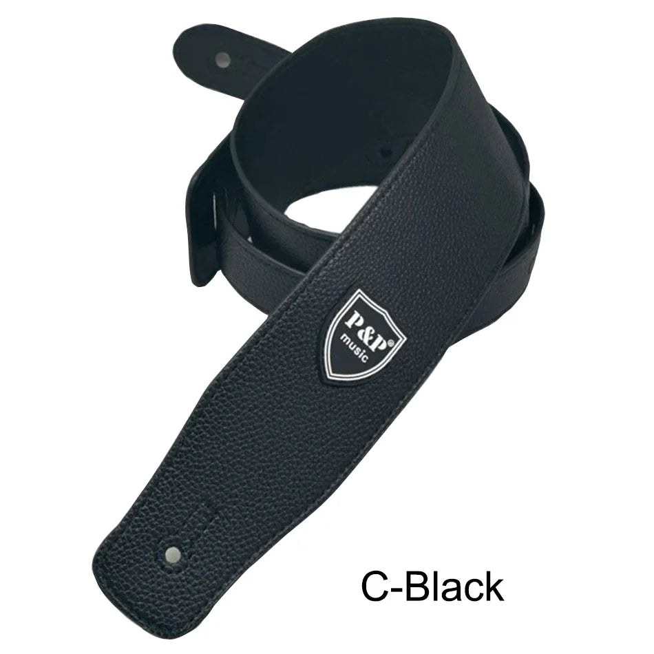 P&P 2.5 Inch PU Leather Guitar Strap – Adjustable Soft Guitar & Bass Strap