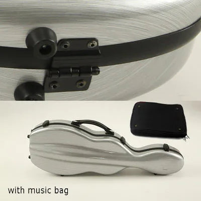 Shaped Fibreglass Violin Case 4/4 & 3/4 Shaped Hard Case Lightweight Lockable with Double Shoulder Straps