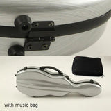 Shaped Fibreglass Violin Case 4/4 & 3/4 Shaped Hard Case Lightweight Lockable with Double Shoulder Straps