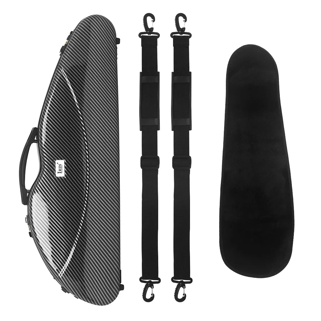 Triangular Fibreglass Violin Case 4/4 Super-Light Hard Shell with Hygrometer Password Lock
