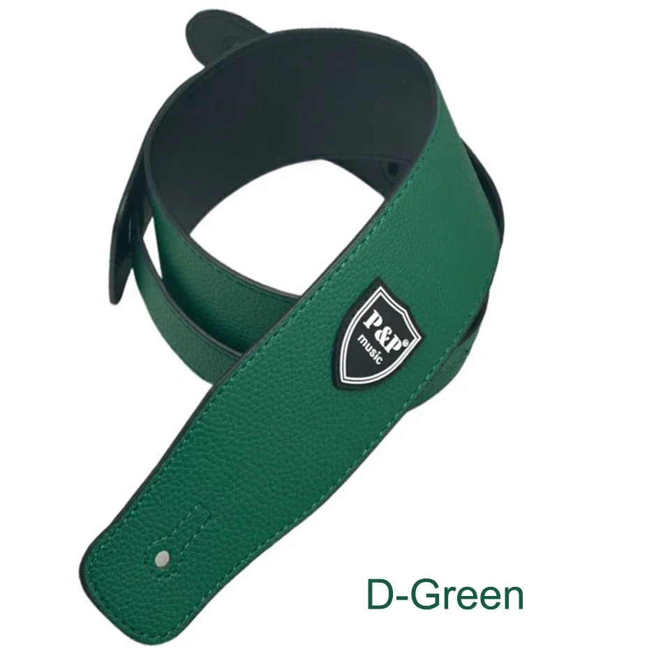 P&P 2.5 Inch PU Leather Guitar Strap – Adjustable Soft Guitar & Bass Strap