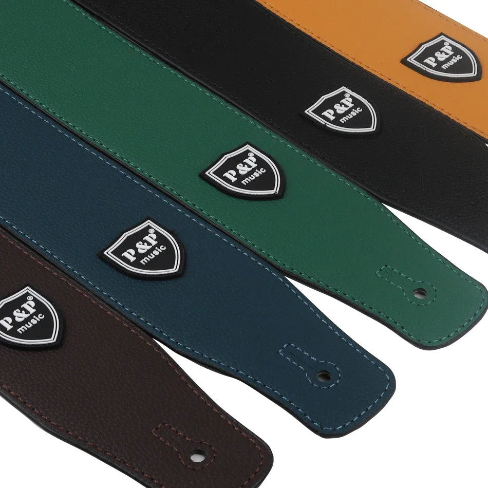 P&P 2.5 Inch PU Leather Guitar Strap – Adjustable Soft Guitar & Bass Strap