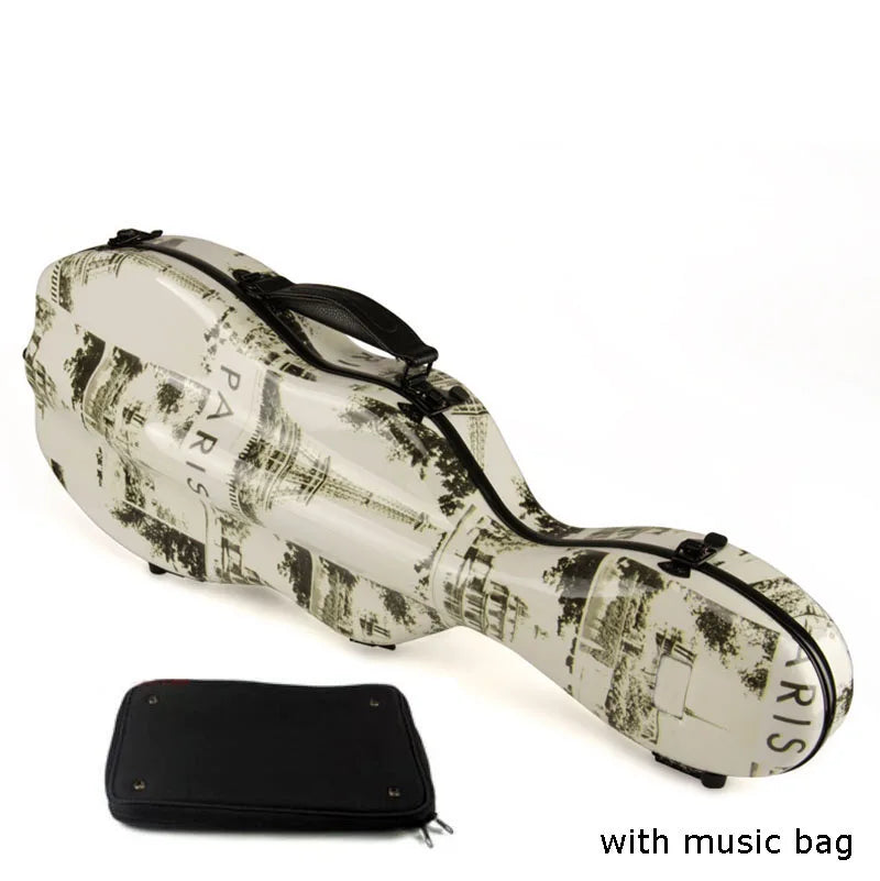 Shaped Fibreglass Violin Case 4/4 & 3/4 Shaped Hard Case Lightweight Lockable with Double Shoulder Straps