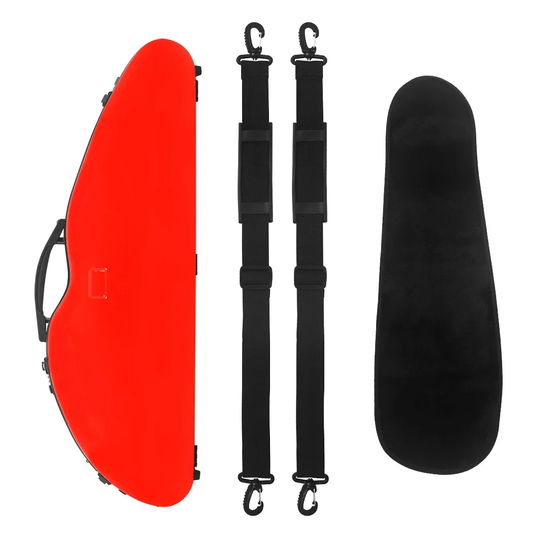 Triangular Fibreglass Violin Case 4/4 Super-Light Hard Shell with Hygrometer Password Lock