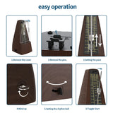 PSM Mechanical Metronomes for Piano Guitar Violin Bass Drum and Other Musical Instruments, Loud Sound, High Precision(Wood Grain)