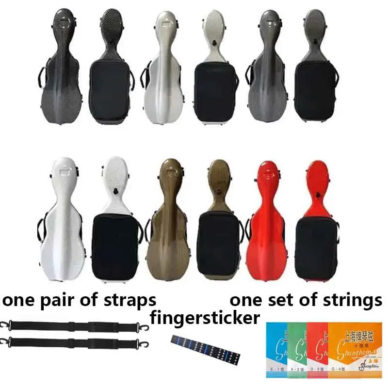 Shaped Fibreglass Violin Case 4/4 & 3/4 Shaped Hard Case Lightweight Lockable with Double Shoulder Straps