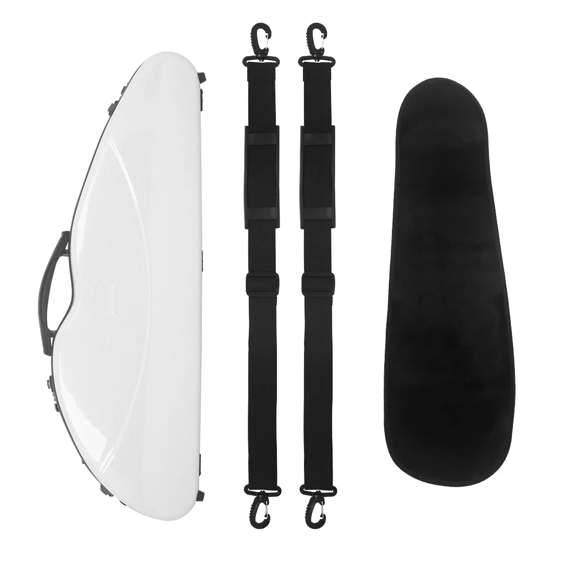 Triangular Fibreglass Violin Case 4/4 Super-Light Hard Shell with Hygrometer Password Lock