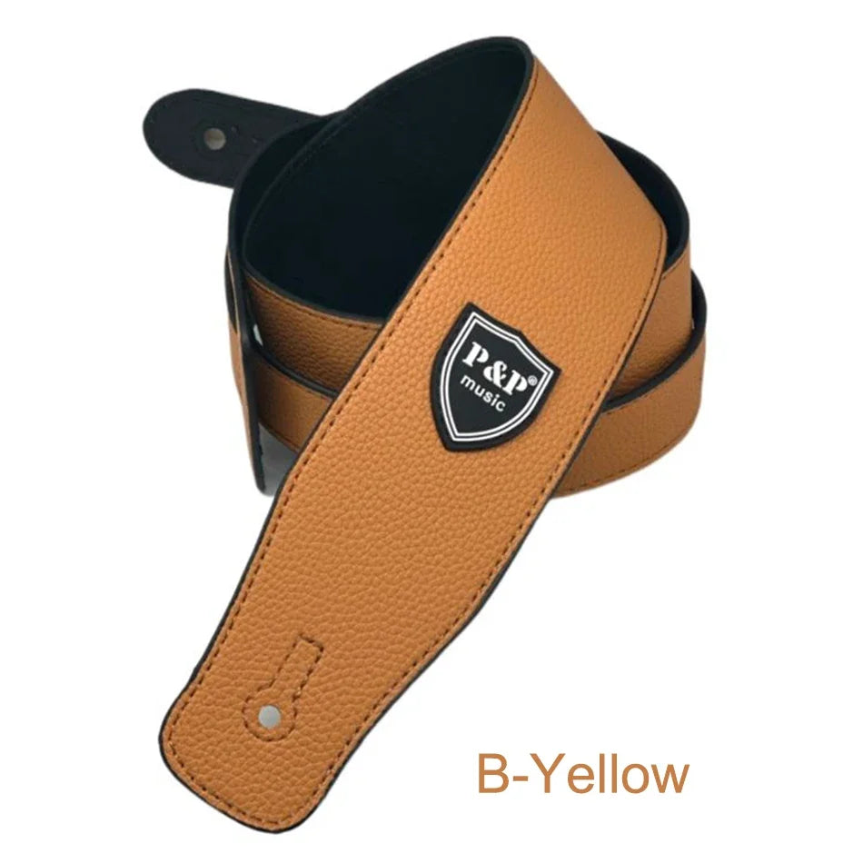 P&P 2.5 Inch PU Leather Guitar Strap – Adjustable Soft Guitar & Bass Strap