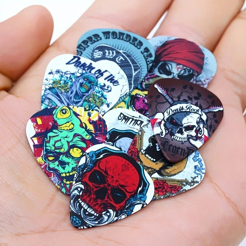 Guitar Picks 50 Pack Mixed Thickness 0.46mm 0.71mm 1.0mm with Storage Box for Acoustic Guitar and Ukulele