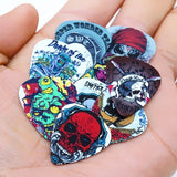 Guitar Picks 50 Pack Mixed Thickness 0.46mm 0.71mm 1.0mm with Storage Box for Acoustic Guitar and Ukulele