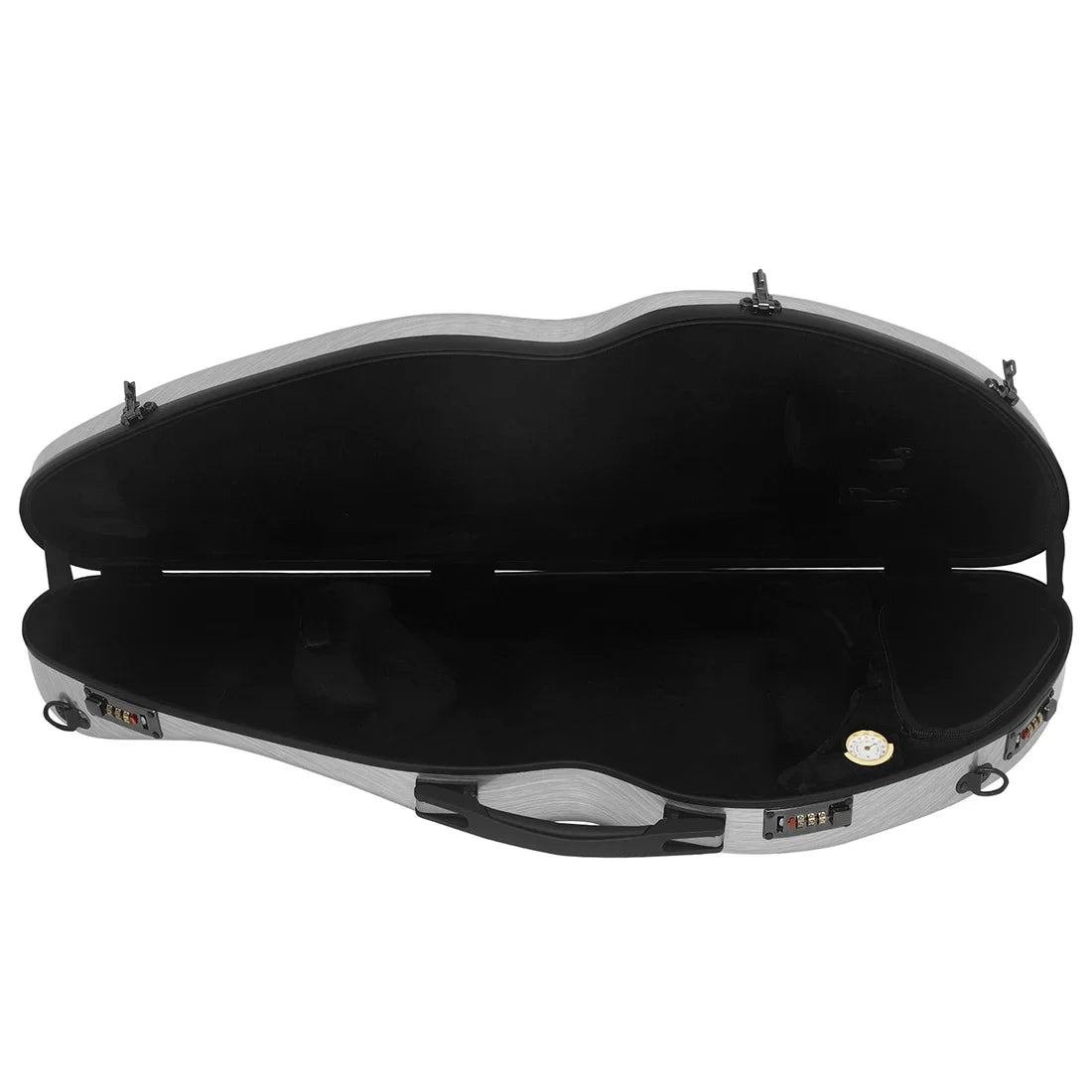 Triangular Fibreglass Violin Case 4/4 Super-Light Hard Shell with Hygrometer Password Lock