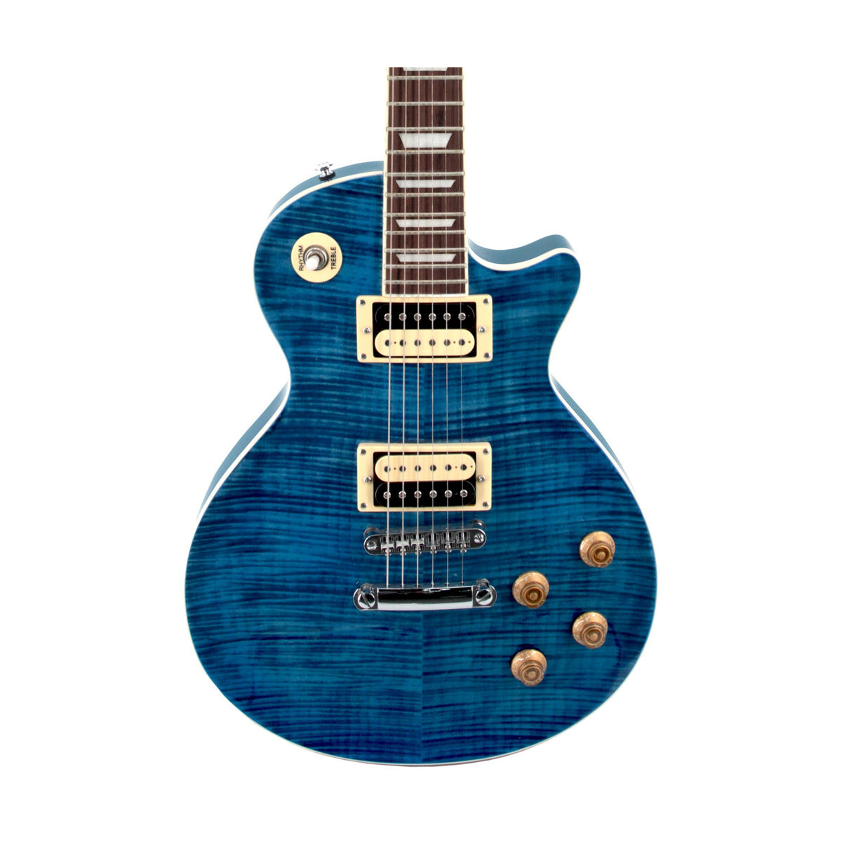 SX Les Paul Electric Guitar Trans Ocean Blue — gallery 3