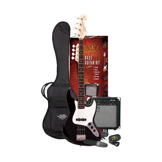 SX Electric Bass Guitar Kit 4Str - Amp Tuner Blk — hero 1