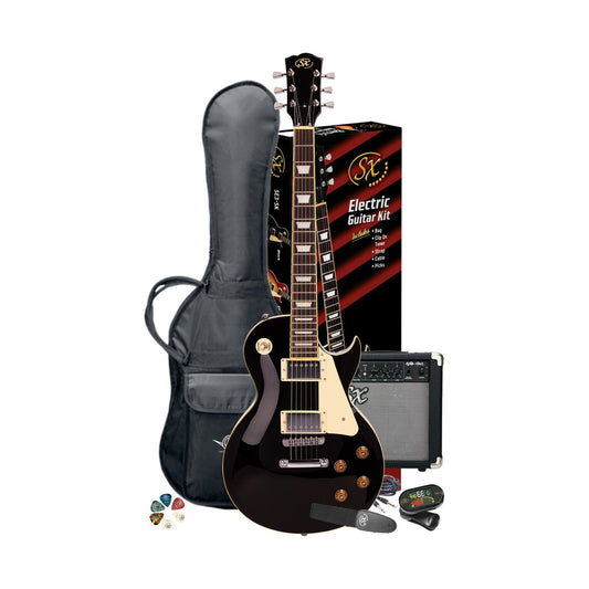 SX Les Paul Elec Guitar Black + Bag — hero 1